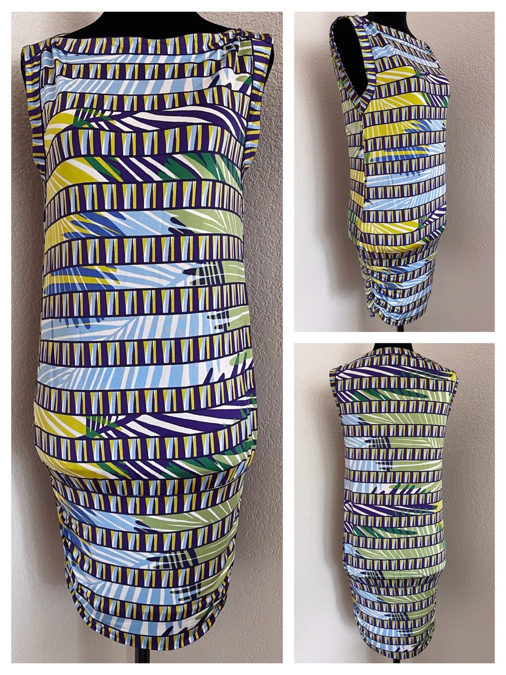 BCBGMaxAzria Tropical Print Shift Jersey Dress